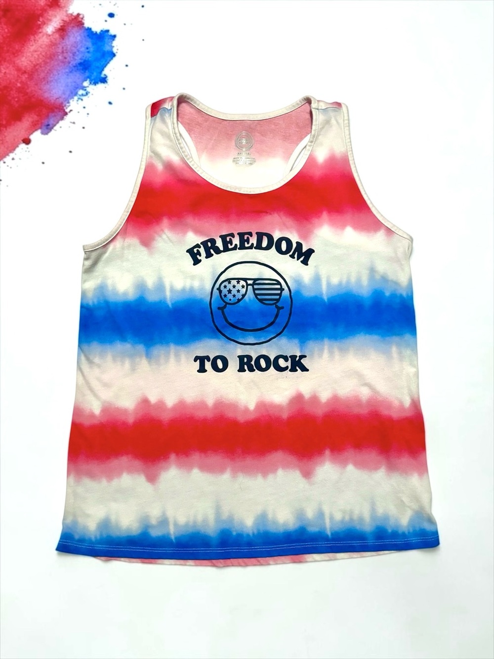 Wonder Nation “Freedom to Rock” Tie‑Dye Tank Top Youth XXL (18)